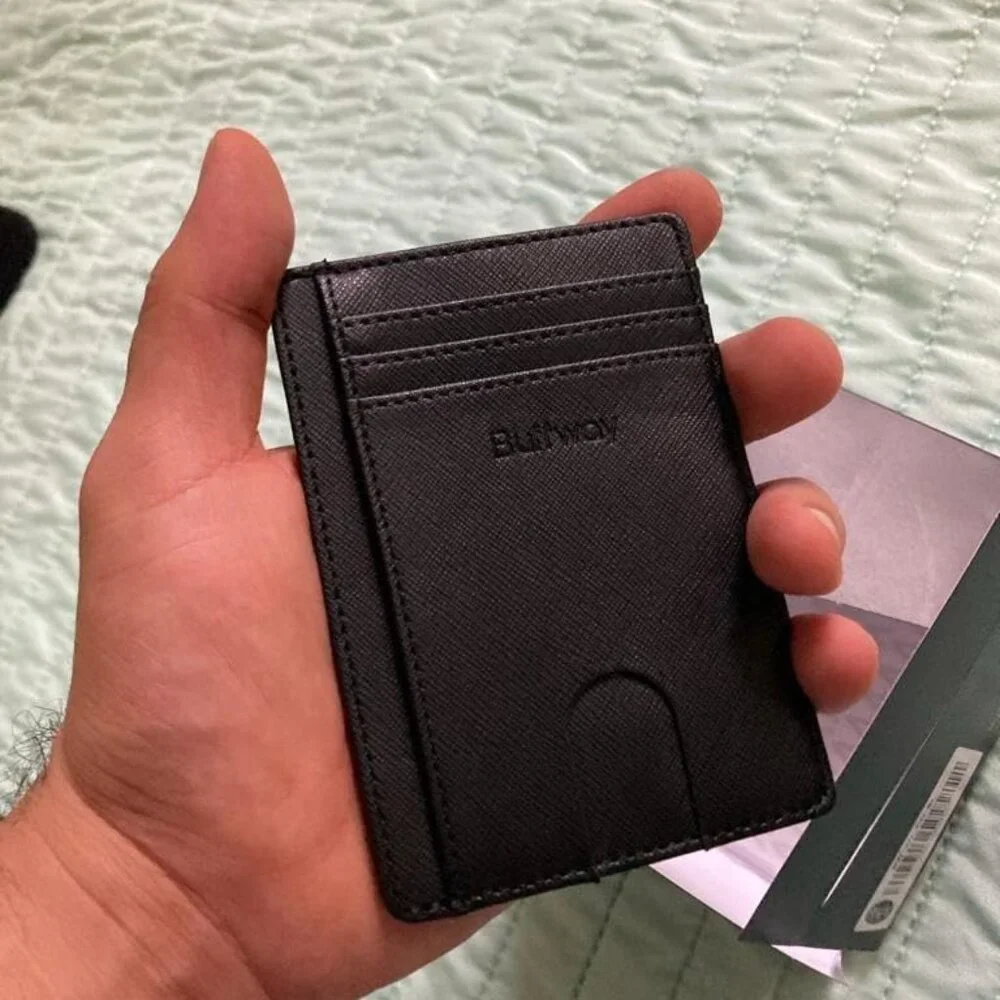 Slim Minimalist Front Pocket RFID Blocking Leather Wallets for Men